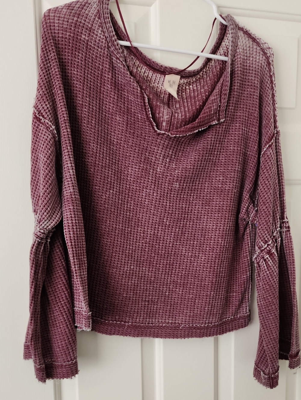 We The Free Mauve Waffle Knit Long Sleeve Tunic